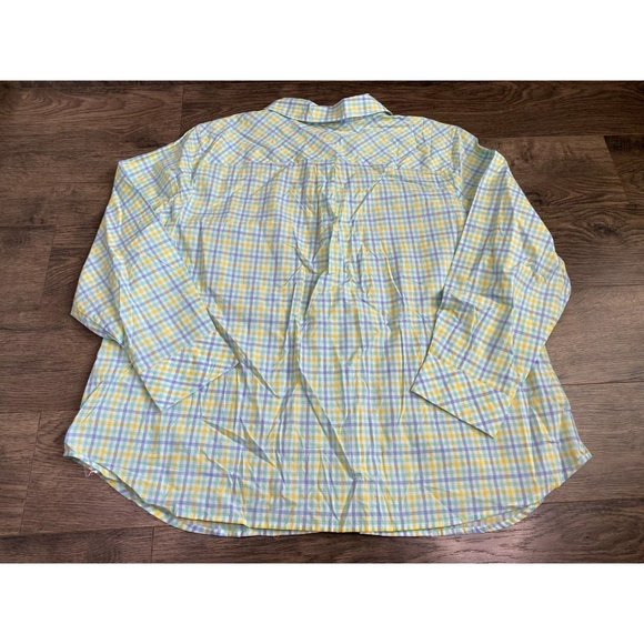 NWT Womens Talbots plus petite plaid button up long sleeve 100% cotton size 3Xp - Picture 3 of 8